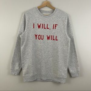 KARSSEN Zoe Karssen I Will If You Will Boyfriend Oversized Grey Graphic Pullover
